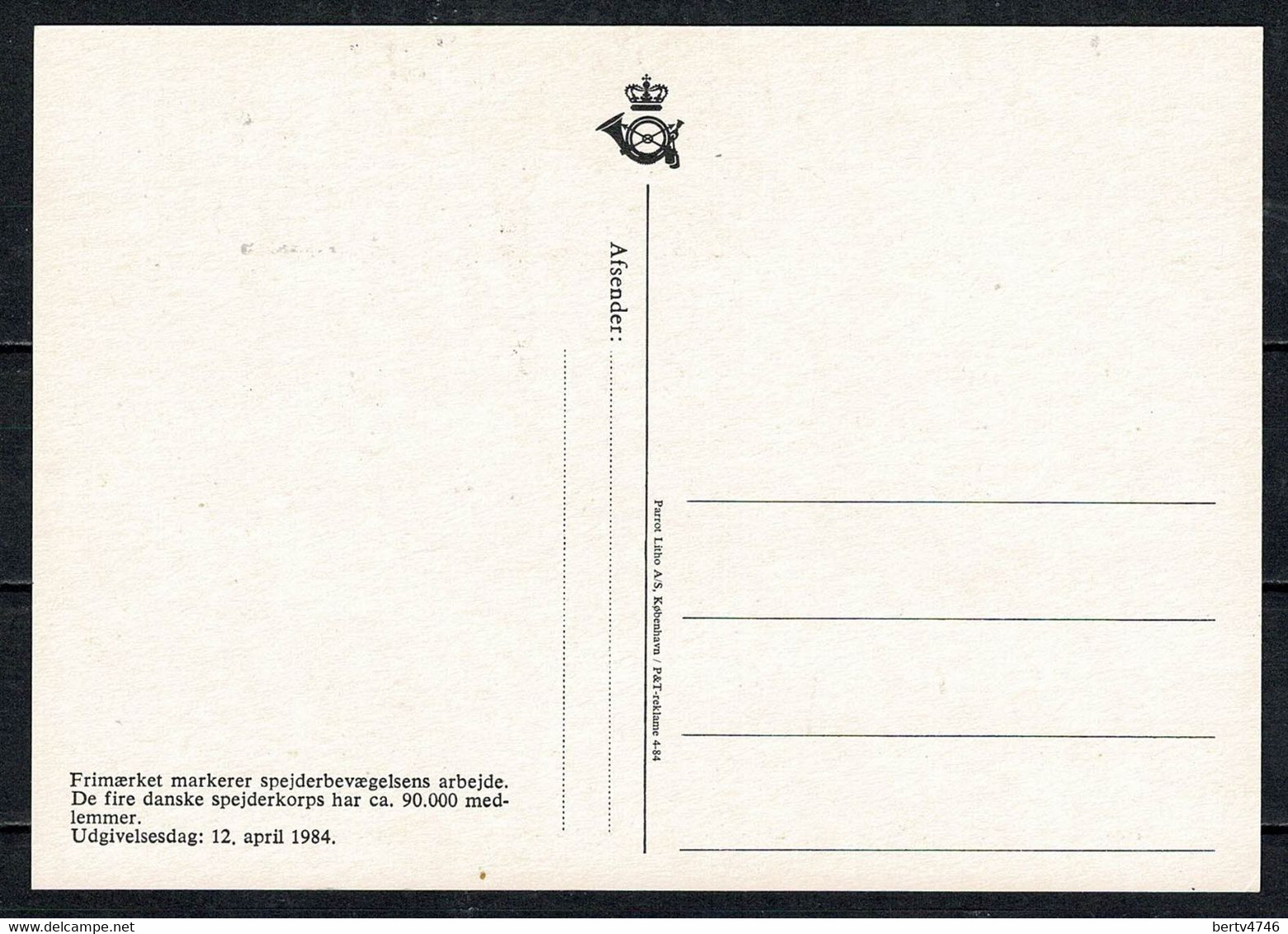 Danmark 1984 - Maximumcard Mi 805 (2 Scans) - Cartes-maximum (CM)