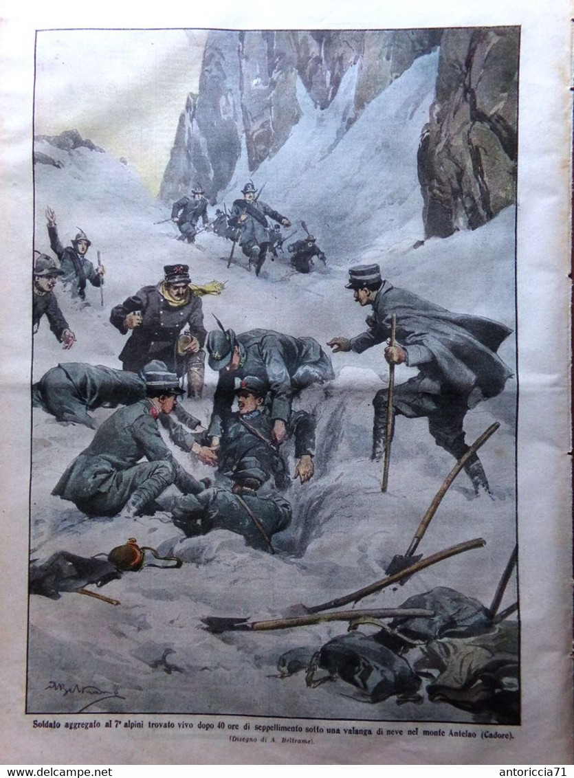 La Domenica Del Corriere 15 Marzo 1914 Raffaello Piemonte Rossini San Bernardo - Guerre 1914-18