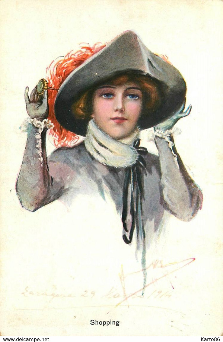 Mode & Femmes En Coiffes Ou Chapeaux * 13 CPA Illustrateur * Hat Chapeau * Vêtements Habits Art Déco Art Nouveau - Mode