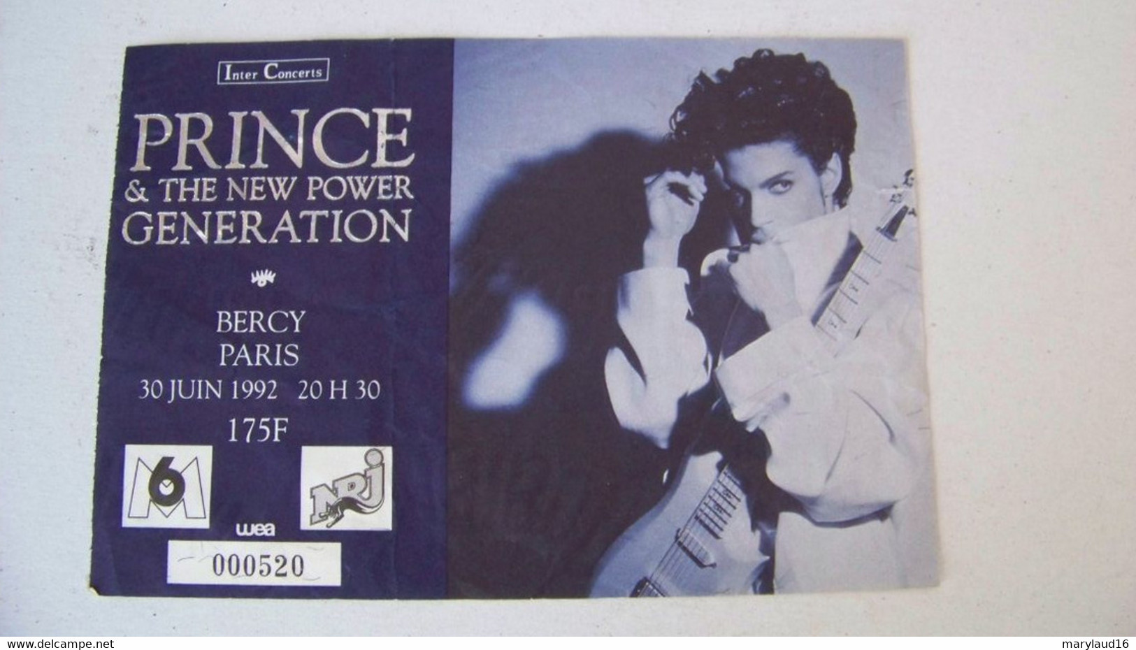 TICKET CONCERT PRINCE & NPG 30/06/1992 PARIS BERCY - Tickets De Concerts