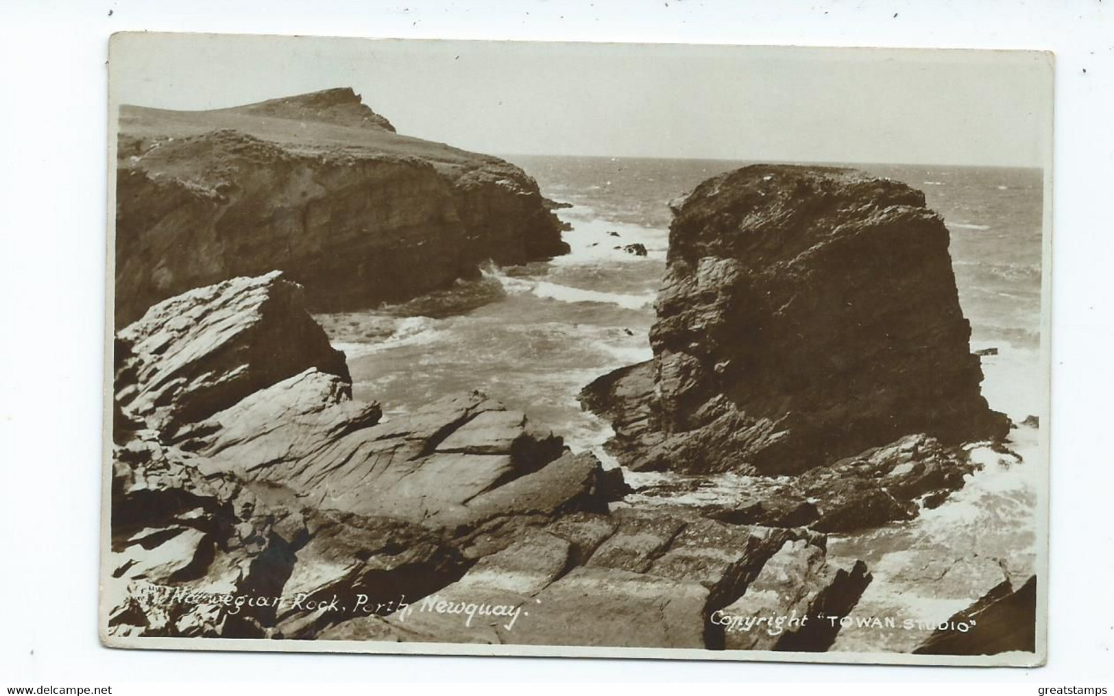 Cornwall  Postcard Newquay Norwegian Rock Porth Rp Sweetman Rp - Newquay