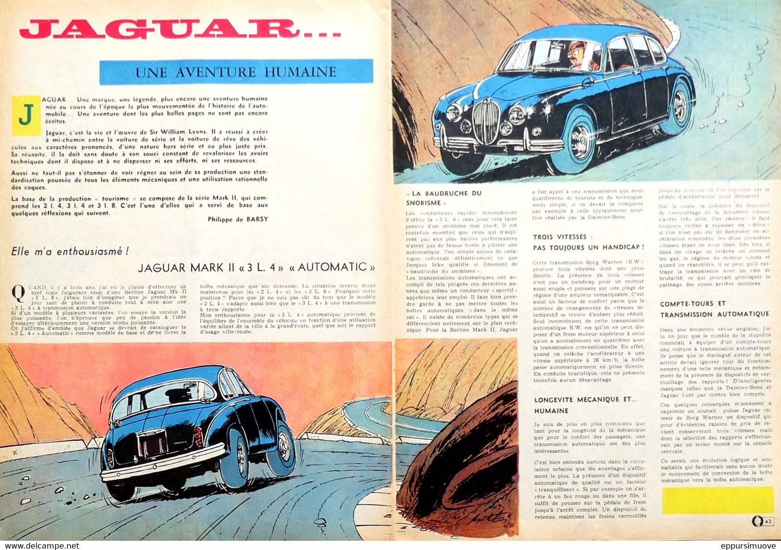 Article Papier JAGUAR MARK II 1963 43 TLP1078511 - Zonder Classificatie