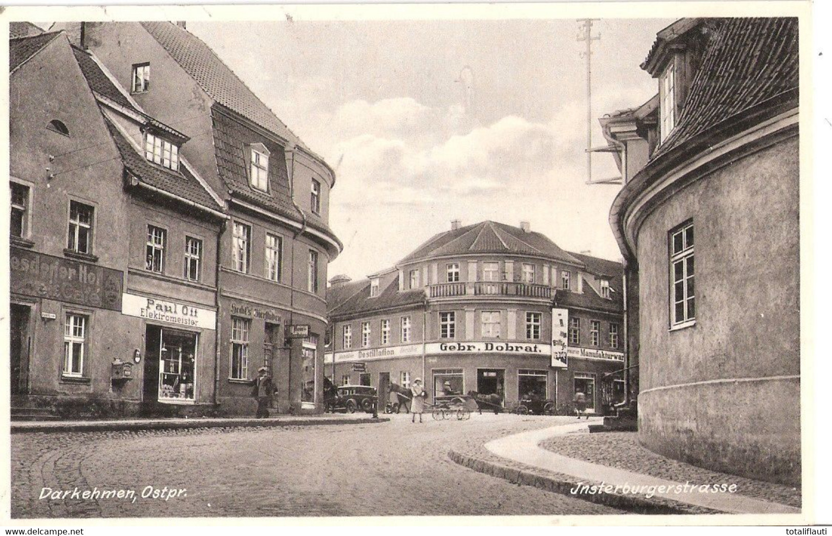 DARKEHMEN Angerapp Insterburg Er Straße Belebt Geschäfte Dresdener Hof Cafe Paul Ott Elektomeister Hechts Bierstuben 194 - Ostpreussen