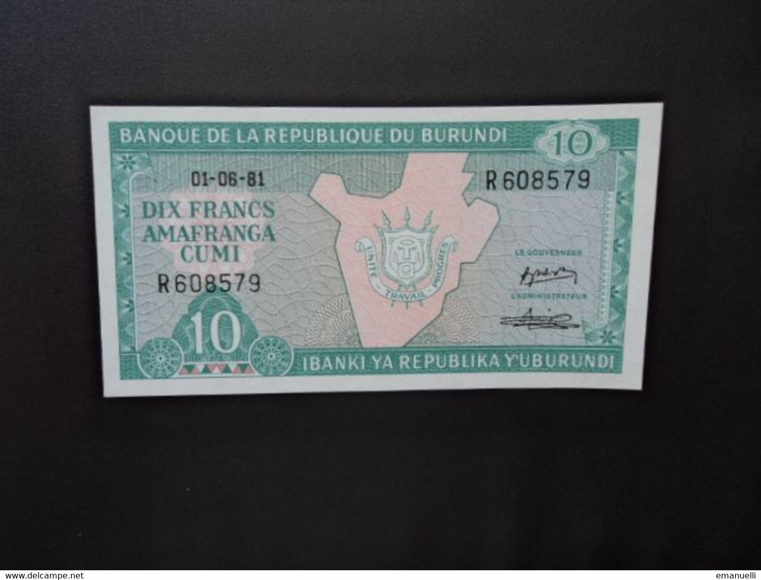 BURUNDI * : 10 FRANCS   01-6-1981     P 33a      NEUF ** - Burundi