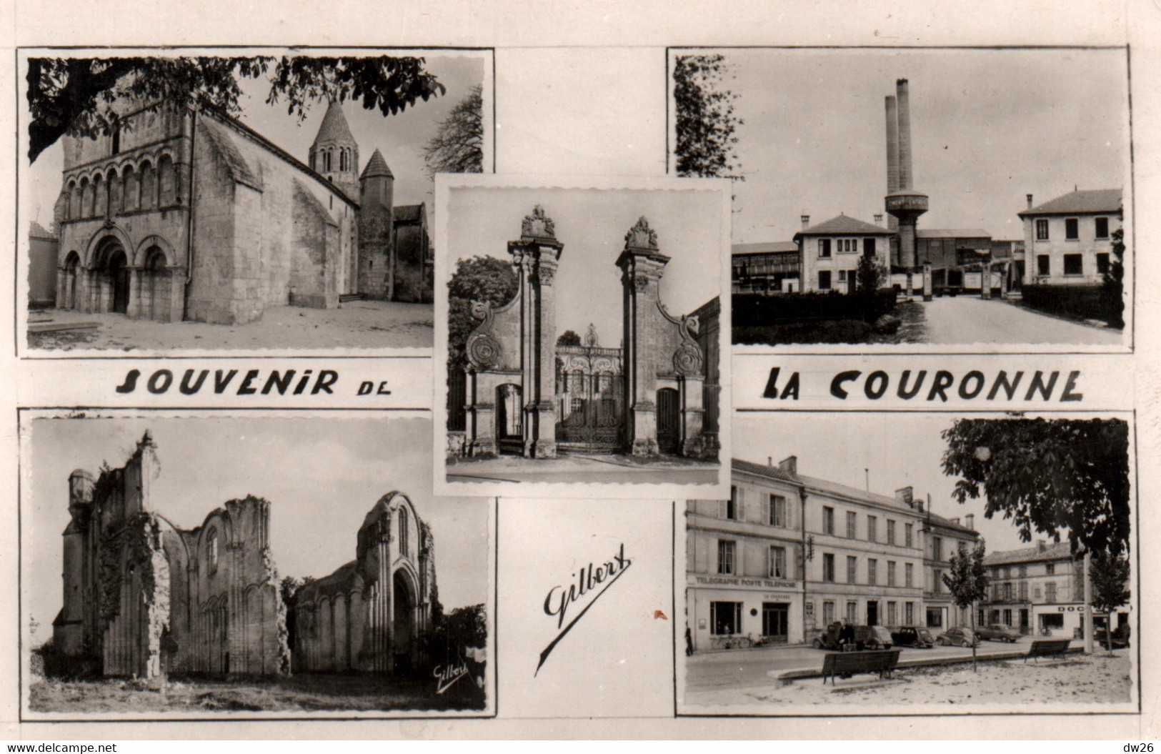 Souvenir De La Couronne (Charente) Multivues (L'Eglise, Usine Lafarge, Abbaye...) Edition Gilbert - Carte N° 4.12.134 - Souvenir De...