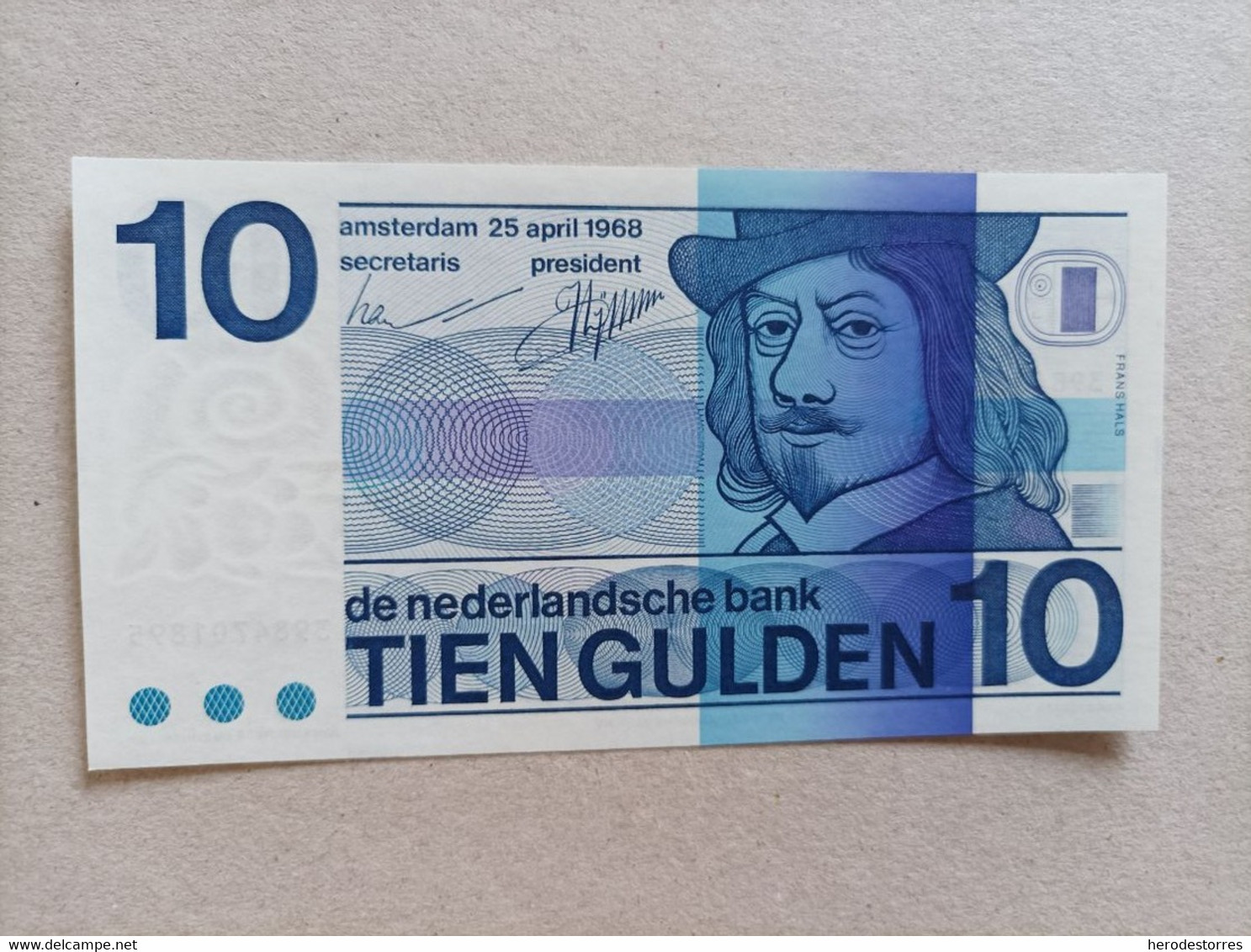 Billete De Holanda De 10 Gulden, Año 1968, UNC - [3] Uitgaven Van Het Ministerie Van Oorlog