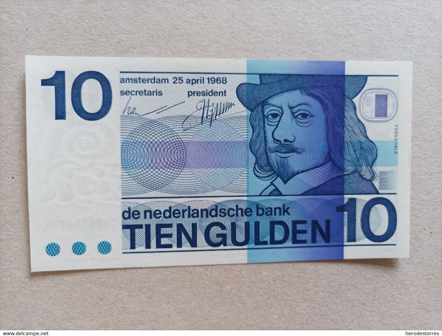 Billete De Holanda De 10 Gulden, Año 1968, UNC - [3] Emisiones ''''Ministerie Van Oorlog''''''