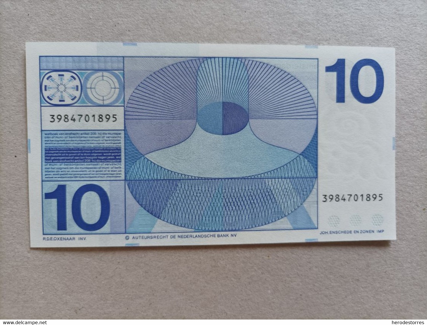 Billete De Holanda De 10 Gulden, Año 1968, UNC - [3] Emissioni Ministerie Van Oorlog