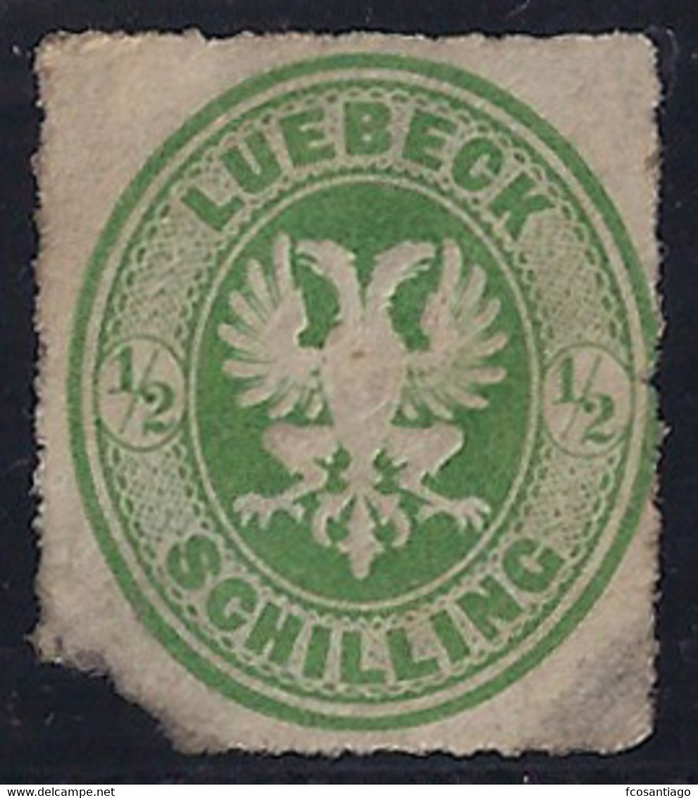 ALEMANIA/LUBECK 1863- Yvert #8 - Sin Goma (*) Defectos - Lubeck