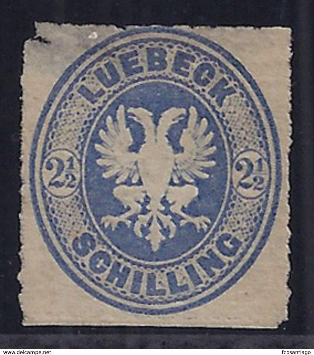 ALEMANIA/LUBECK 1863- Yvert #11 - Sin Goma (*) Defectos - Luebeck