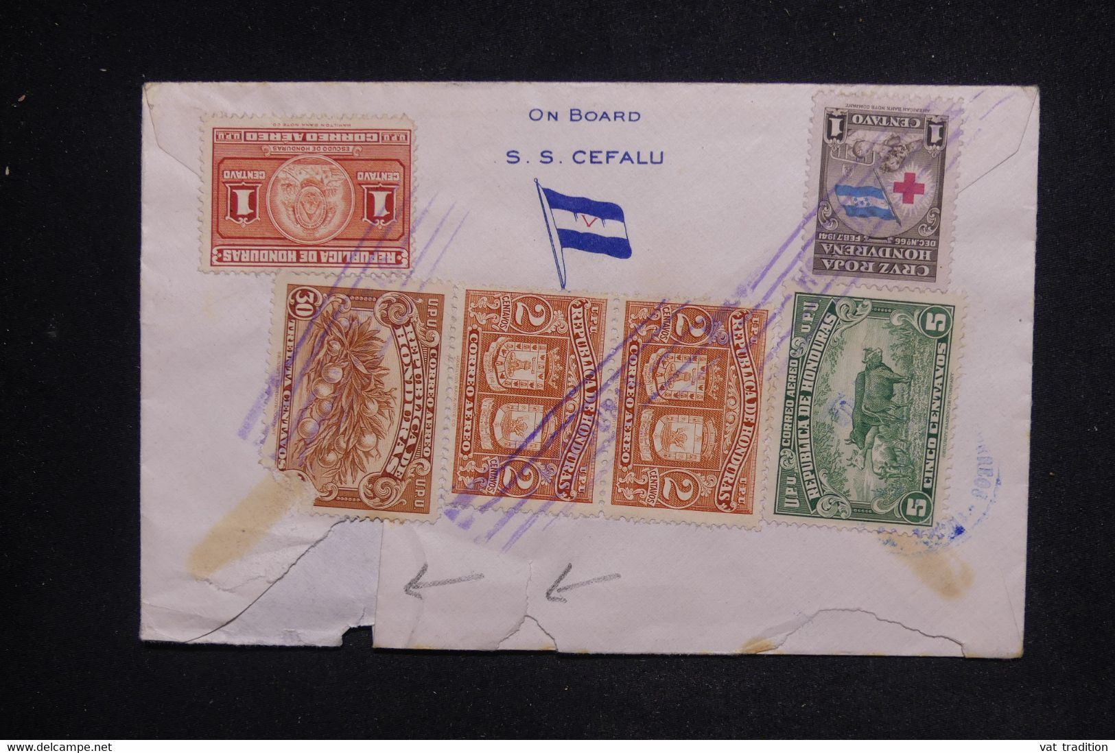 HONDURAS - Enveloppe Pour La France Par Avion En 1947, Affranchissement Recto Et Verso - L 124333 - Honduras