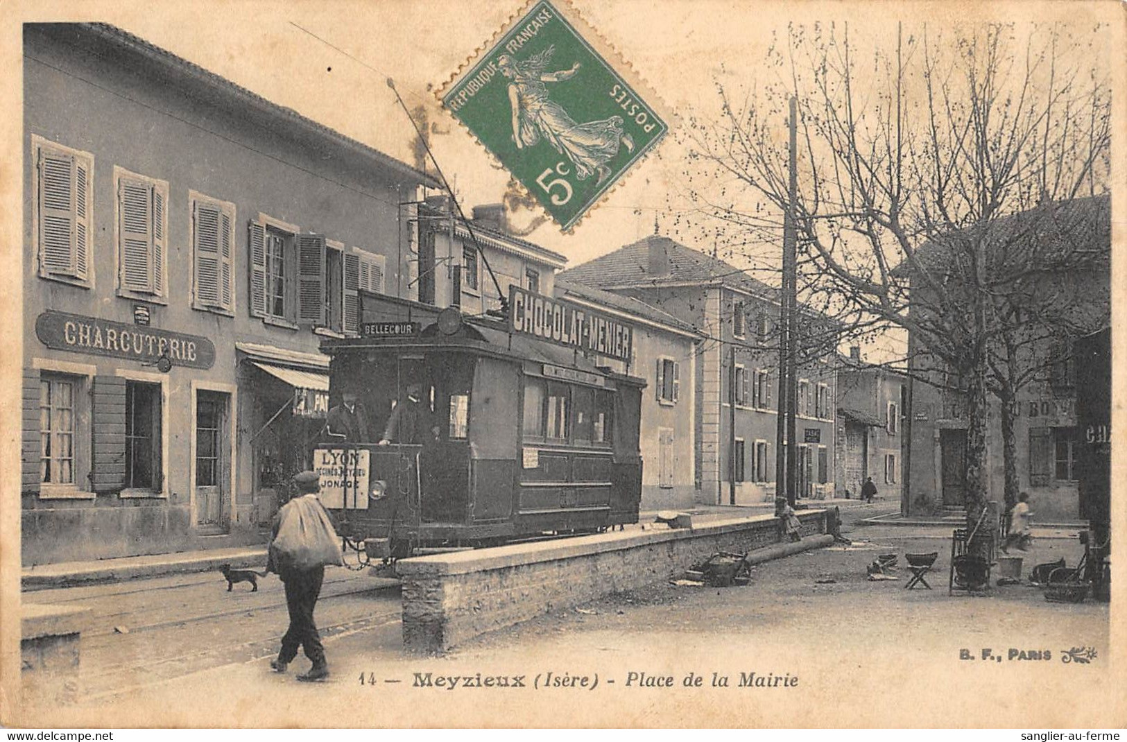 CPA 69 MEYZIEU PLACE DE LA MAIRIE (tramway Cpa Rare - Sonstige & Ohne Zuordnung