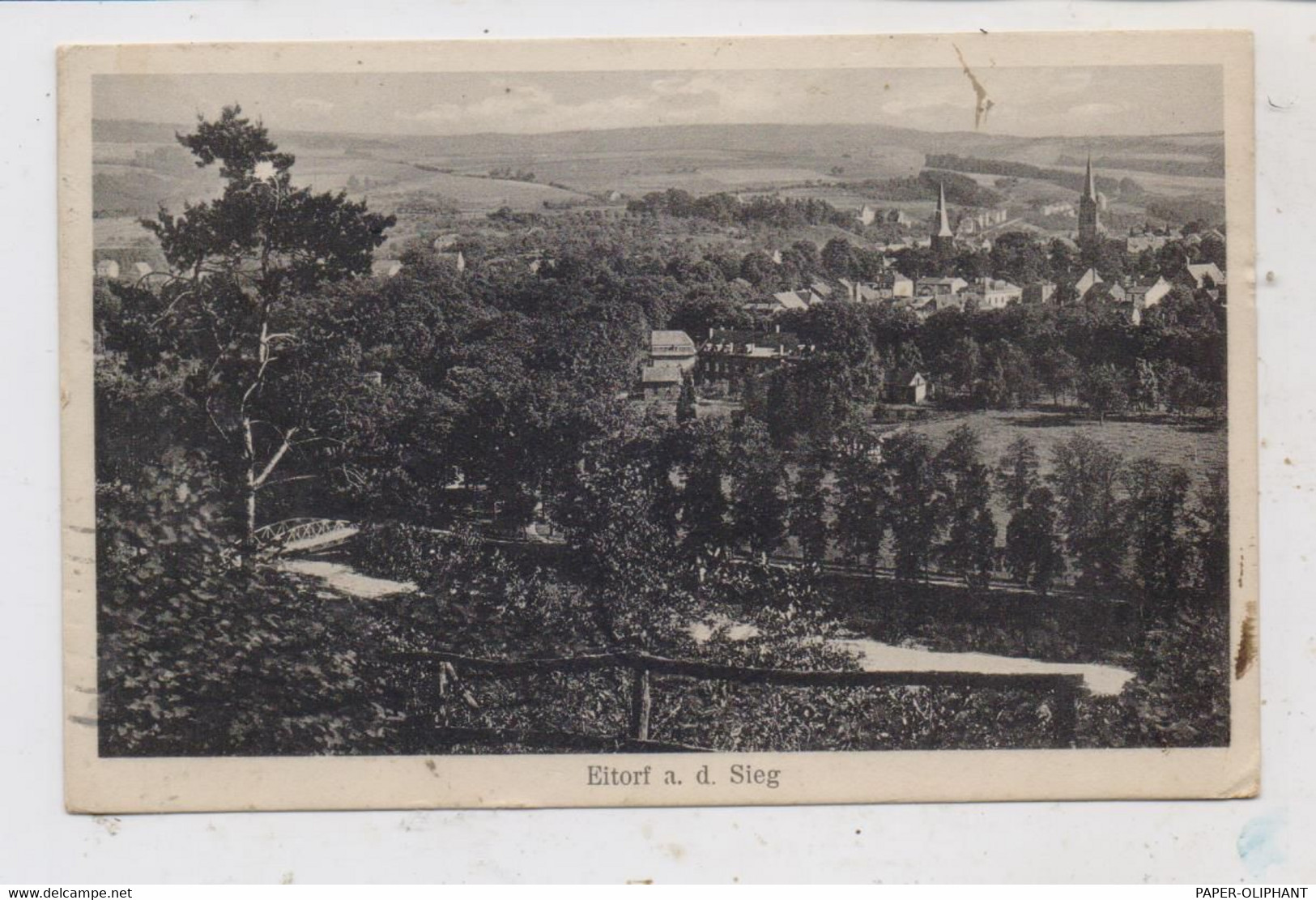 5208 EITORF, Blick über Die Sieg / Siegbrücke Auf Den Ort, 1929 - Siegburg