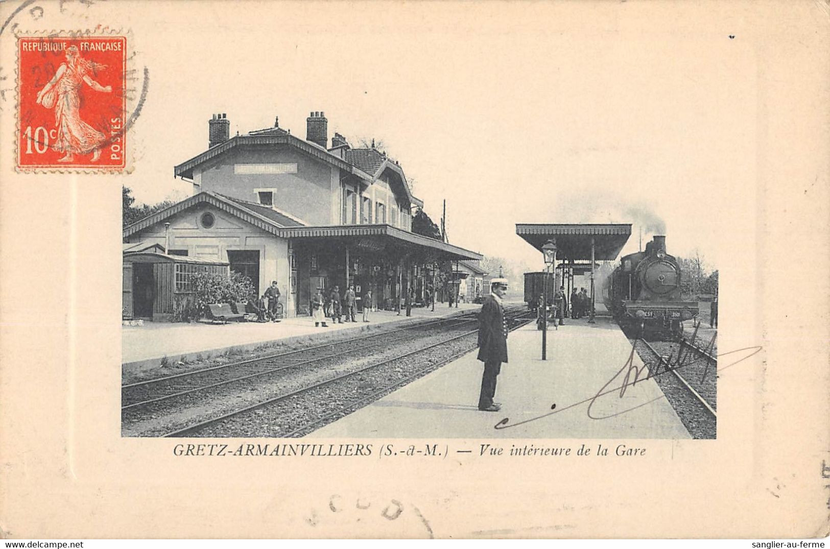 CPA 77 GRETZ ARMAINVILLIERS VUE INTERIEURE DE LA GARE (TRAIN - Autres & Non Classés