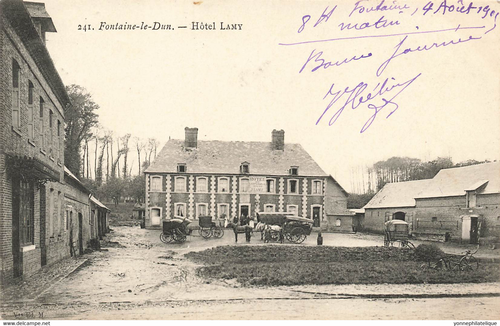 76 - SEINE MARITIME - FONTAINE-LE-DUN - Hôtel De L'Espérance, Propriétaire Lamy - 10425 - Fontaine Le Dun