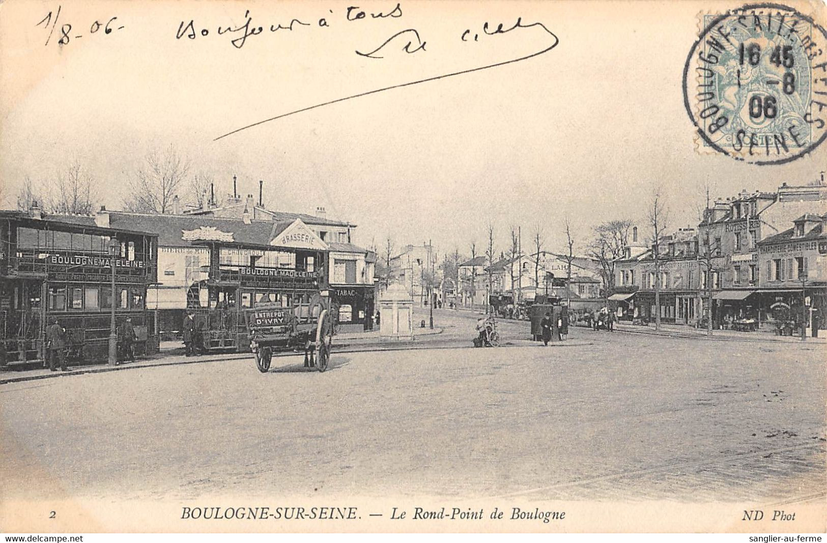 CPA 92 BOULOGNE SUR SEINE LE ROND POINT DE BOULOGNE (TRAMWAY - Autres & Non Classés