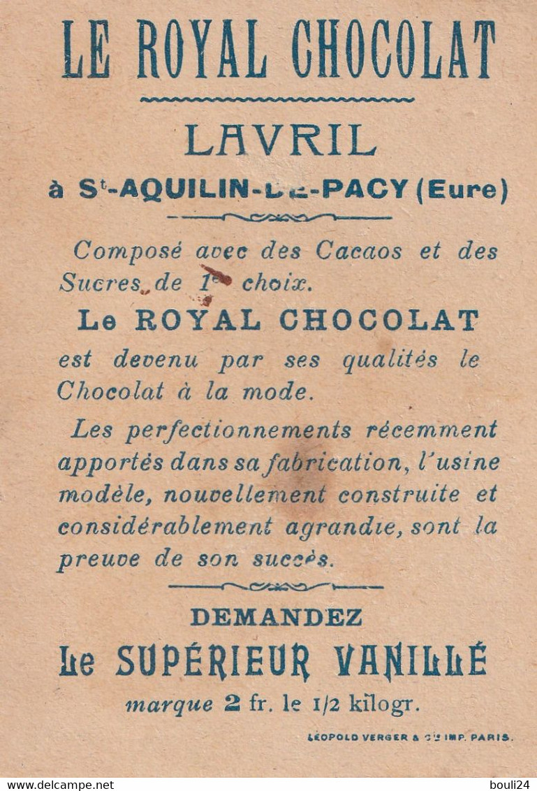 NEX- CHROMO  LE ROYAL CHOCOLAT LAVRIL SAINT AQUILIN DE PACY EURE L'HEURE DE LA MAREE BILLET - Andere & Zonder Classificatie