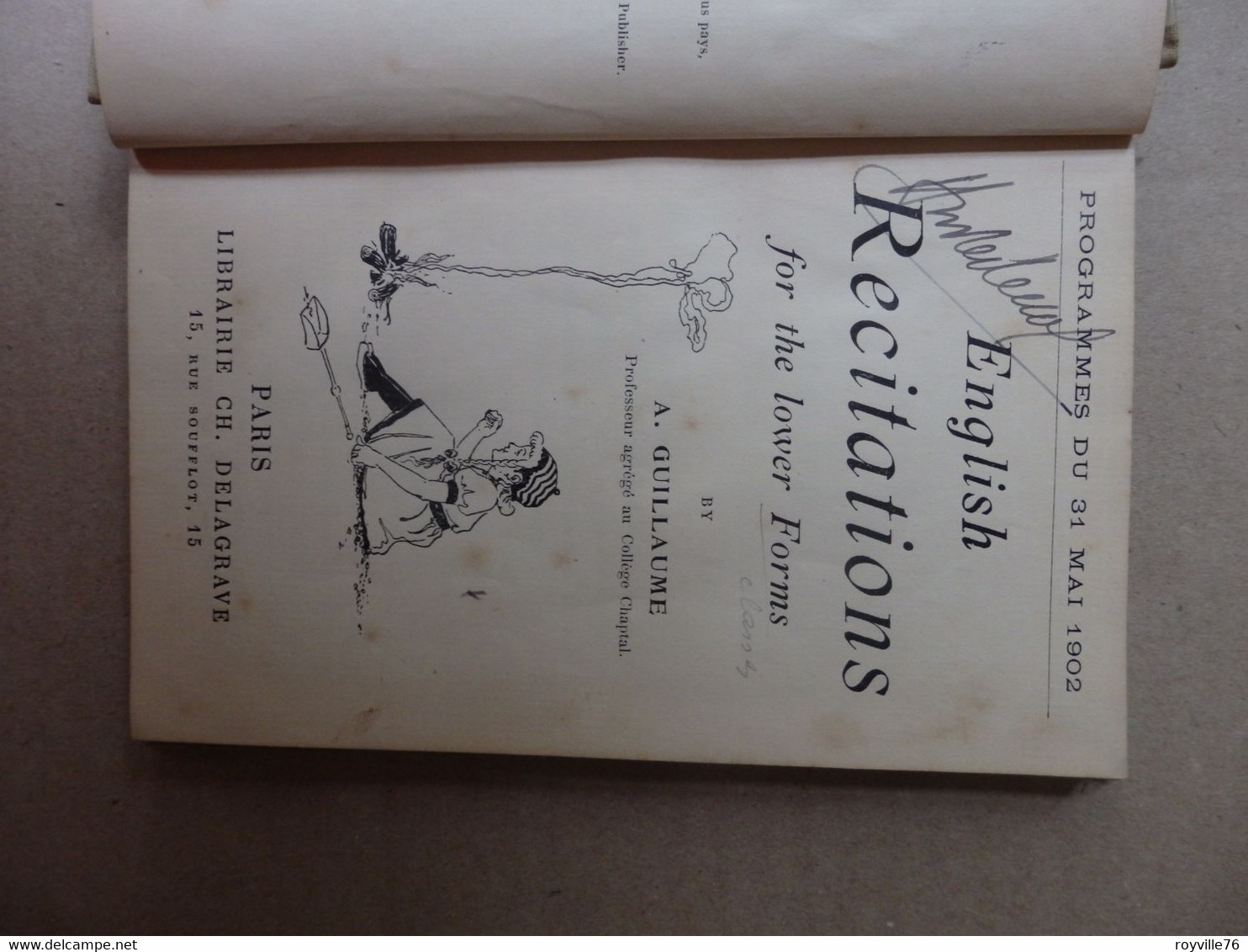 Livre (petit Format) 156 P. "English Récitations" A. Guillaume 1902 - Lyrik/Theater