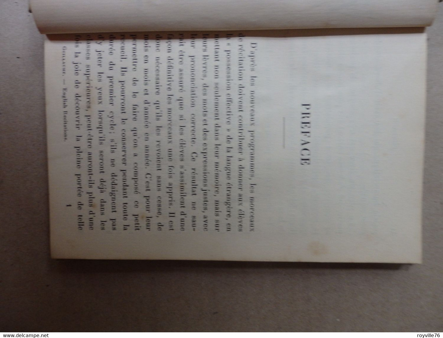 Livre (petit Format) 156 P. "English Récitations" A. Guillaume 1902 - Poésie/Pièces De Théâtre