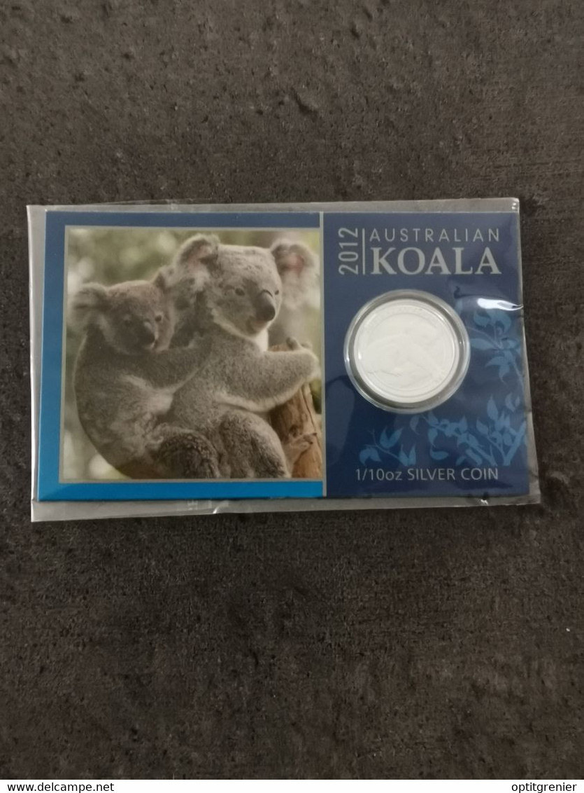 COINCARD 10 CENTS ARGENT AUSTRALIE 2012 1/10 OZ 999 KOALA / 13 567 EX. / SILVER AUSTRALIA - Collezioni