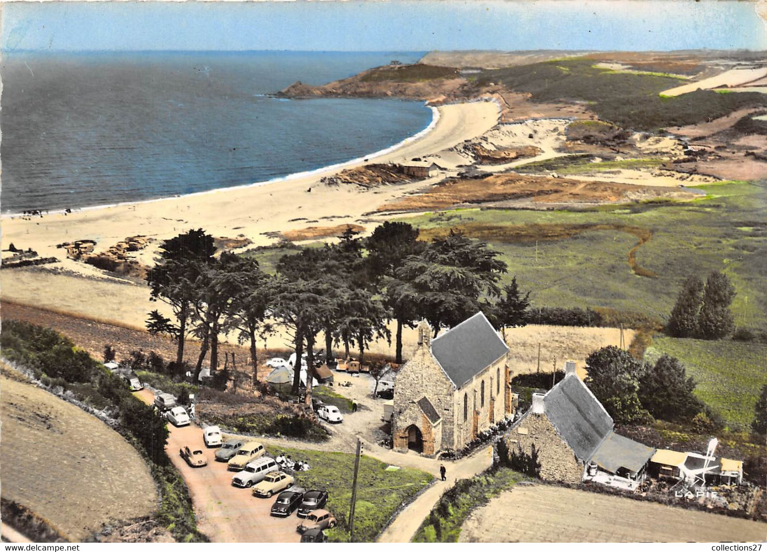 35-LE-VERGER-EN-CANCALE- L'EGLISE , LA PLAGE VUE DU CIEL - Cancale