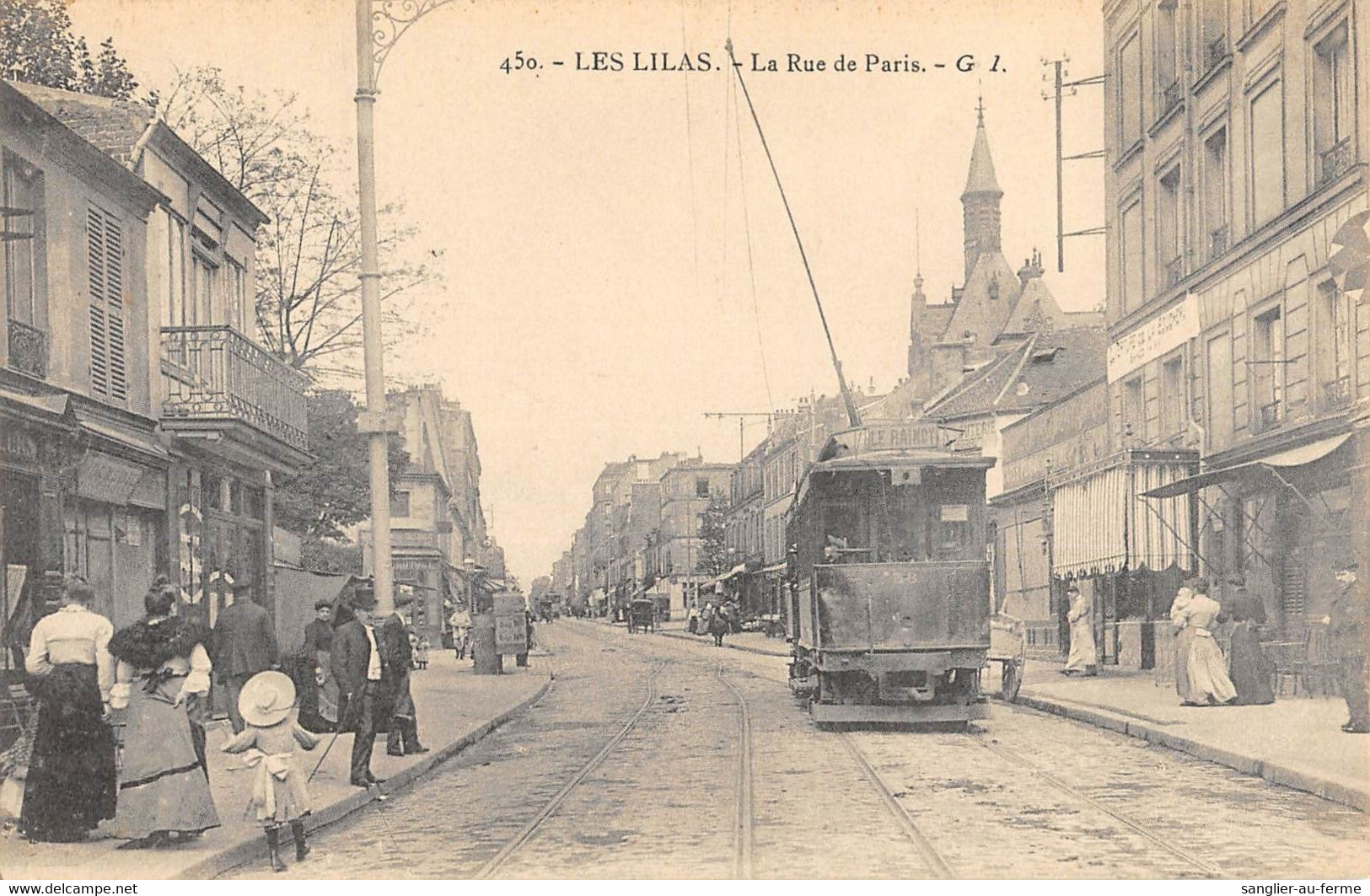 CPA 93 LES LILAS LA RUE DE PARIS (TRAMWAY - Sonstige & Ohne Zuordnung