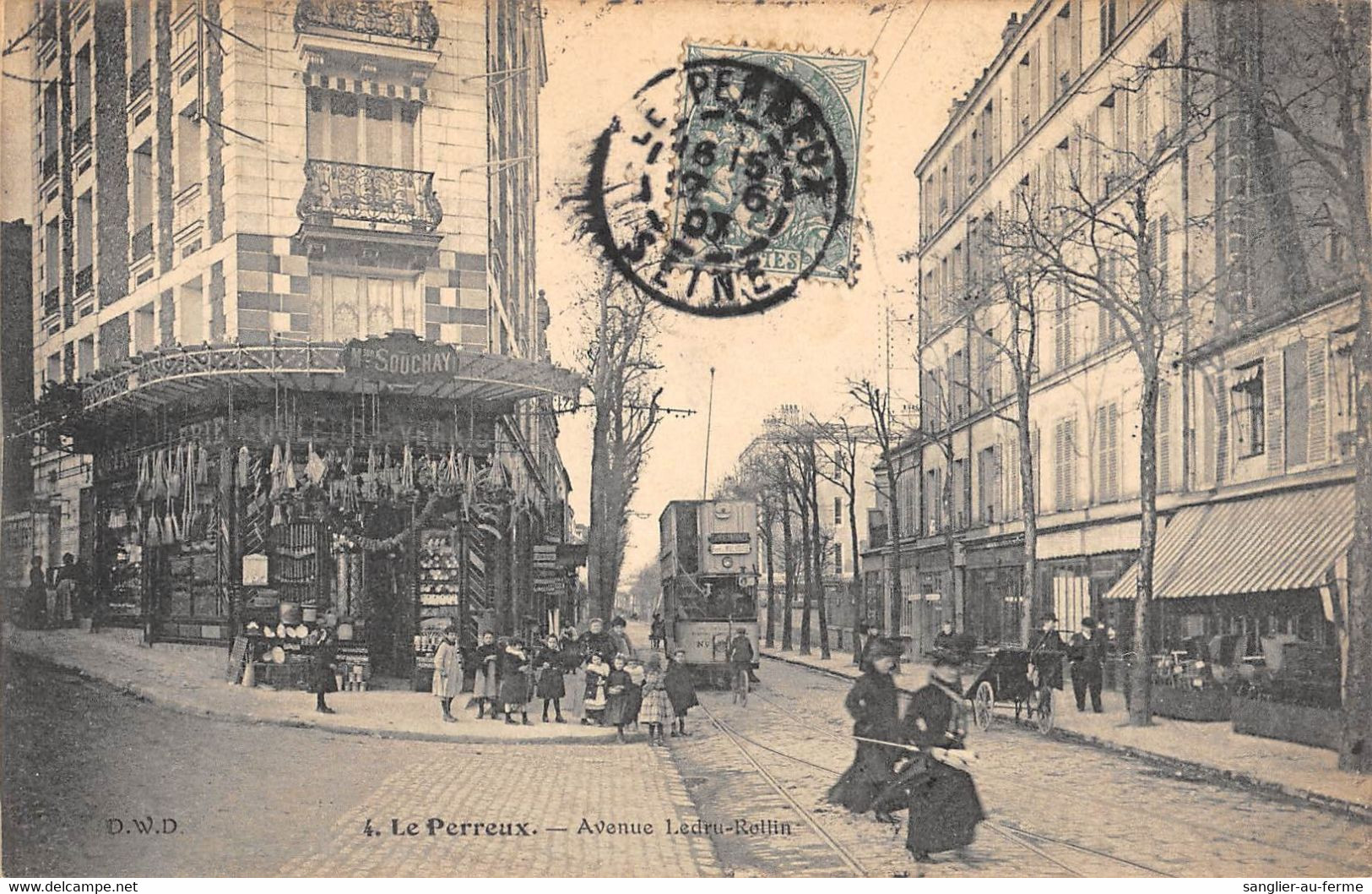 CPA 94 LE PERREUX AVENUE LEDRU ROLLIN (TRAMWAY - Autres & Non Classés