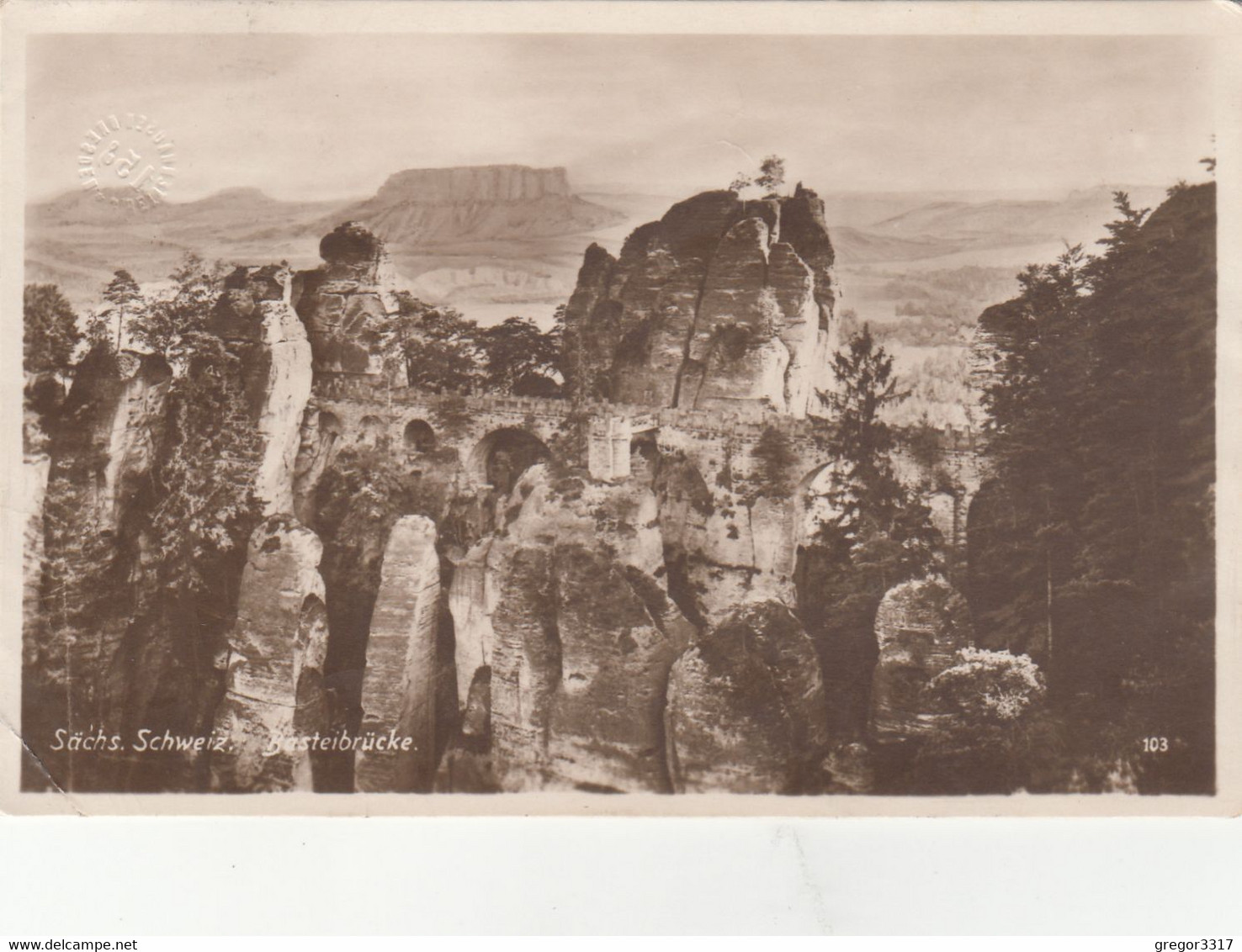 B3736) Sächs. Schweiz - BASTEIBRÜCKE - Alt !! 1928 - Bastei (sächs. Schweiz)