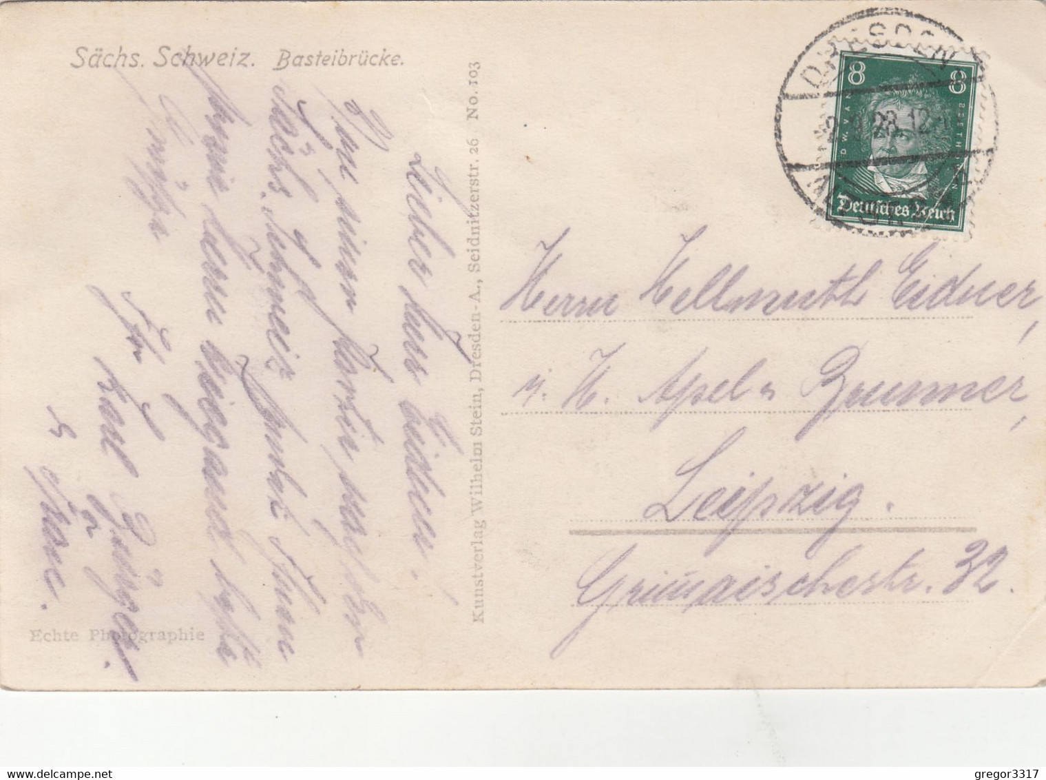 B3736) Sächs. Schweiz - BASTEIBRÜCKE - Alt !! 1928 - Bastei (sächs. Schweiz)