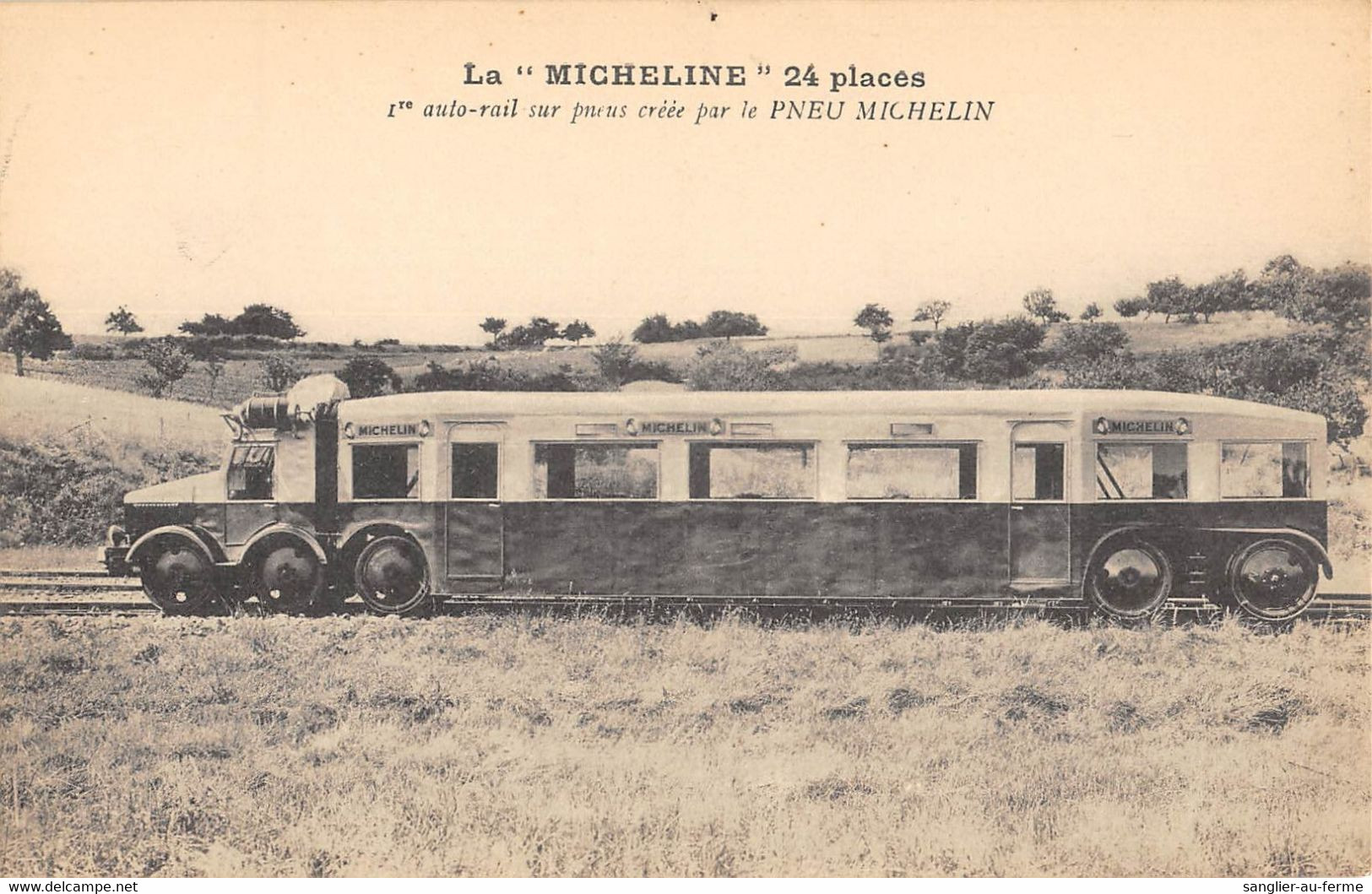 CPA TRANSPORT EN COMMUN LA MICHELINE 1er AUTO RAIL PNEU MICHELIN - Autres & Non Classés