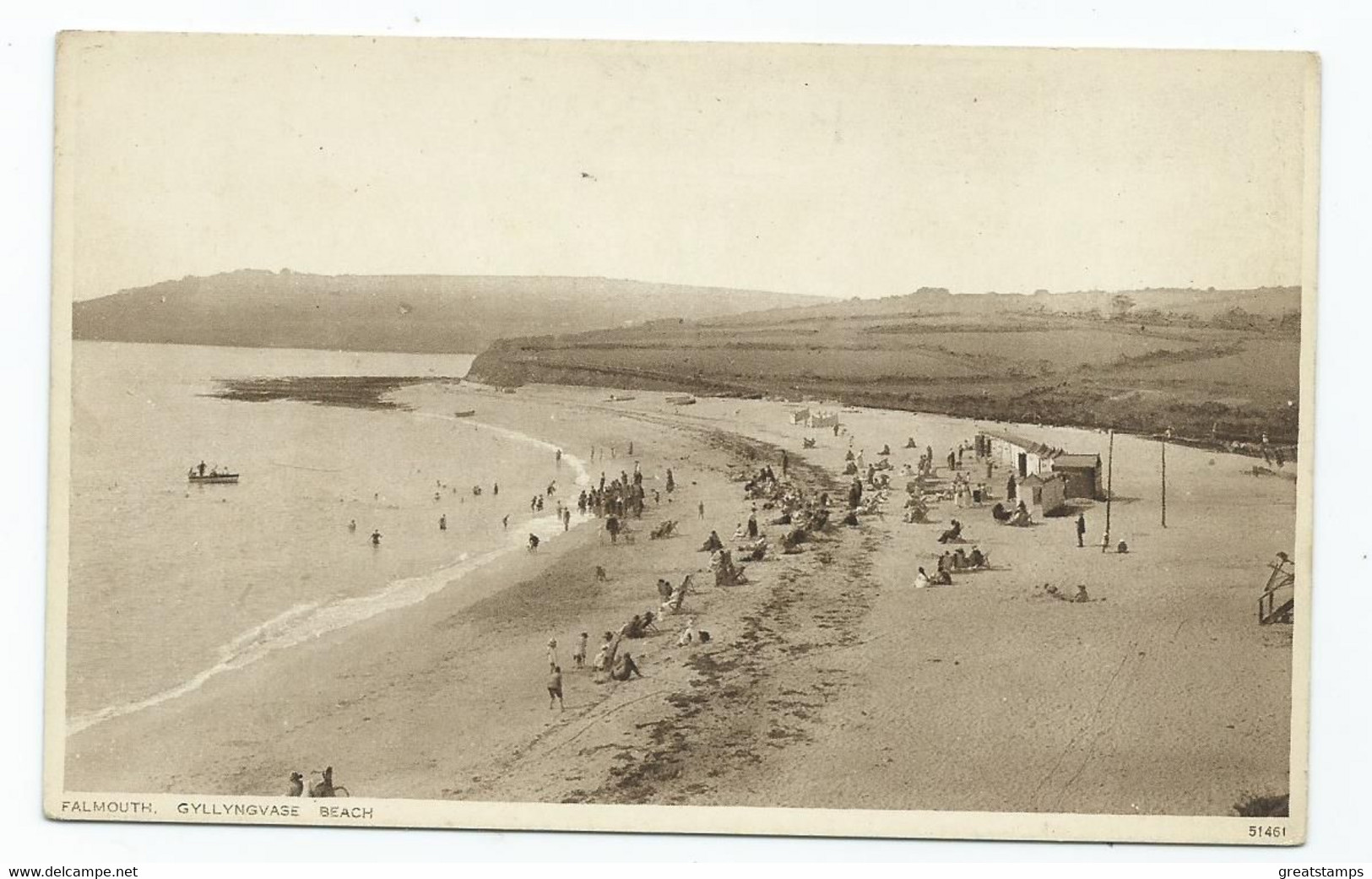 Cornwall Postcard Gyllyngvase Beach. Unused Beach Scene - Falmouth