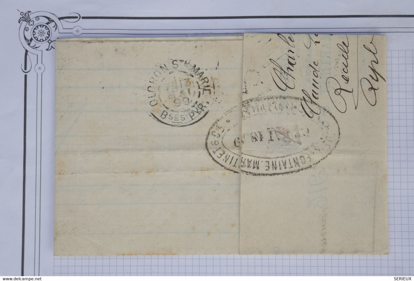 AY3 FRANCE  BELLE LETTRE  1899  CHARLEVILLE  A  OLORON   +++ SAGE  15 C PERFORé+++AFFRANCH. PLAISANT - Lettres & Documents
