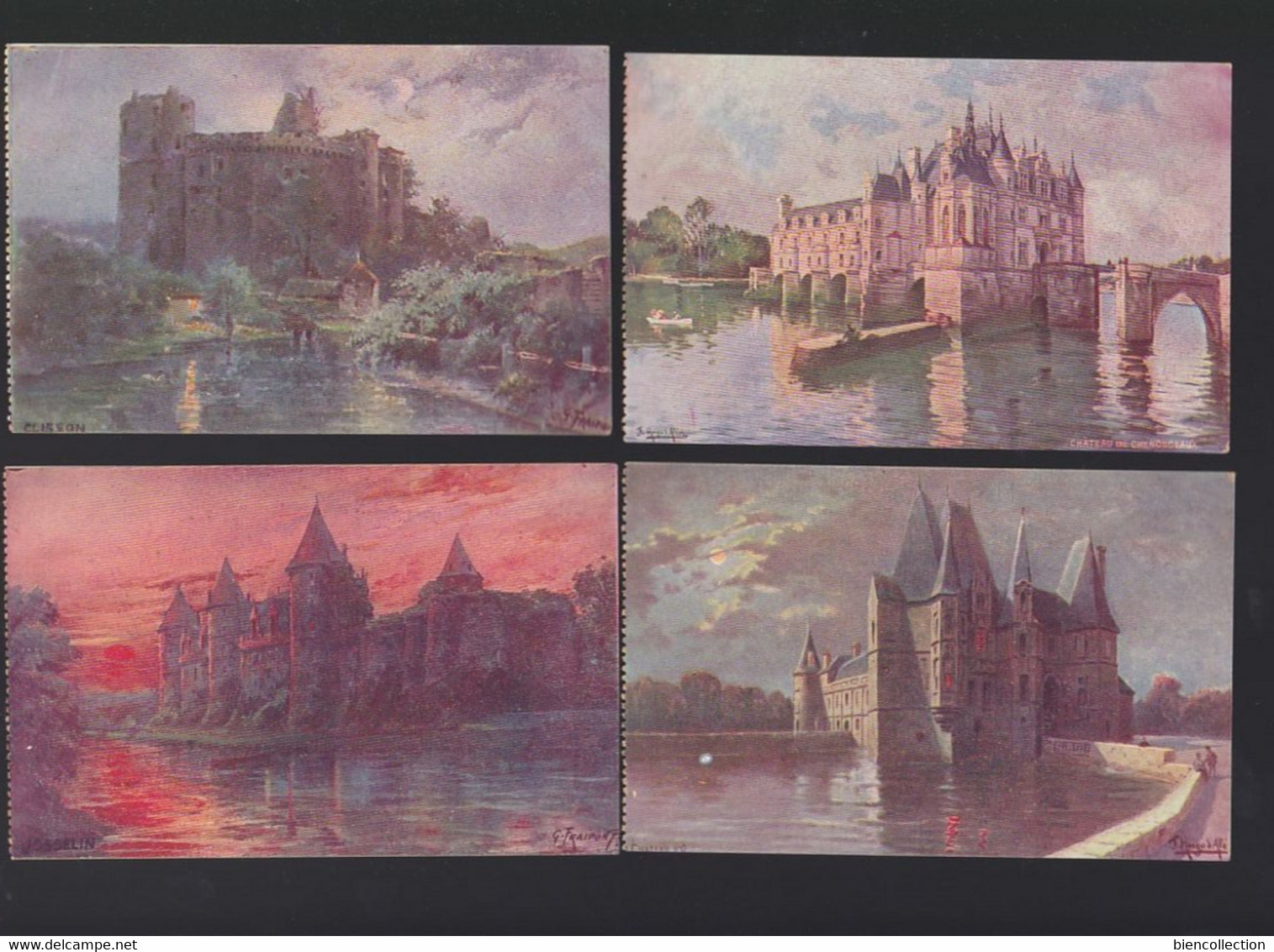 17 Cartes Collection De La Petite Gironde Sur Les Chateaux De France Illustrées Par Hugo D'Alési Et Autres - D'Alési, Hugo