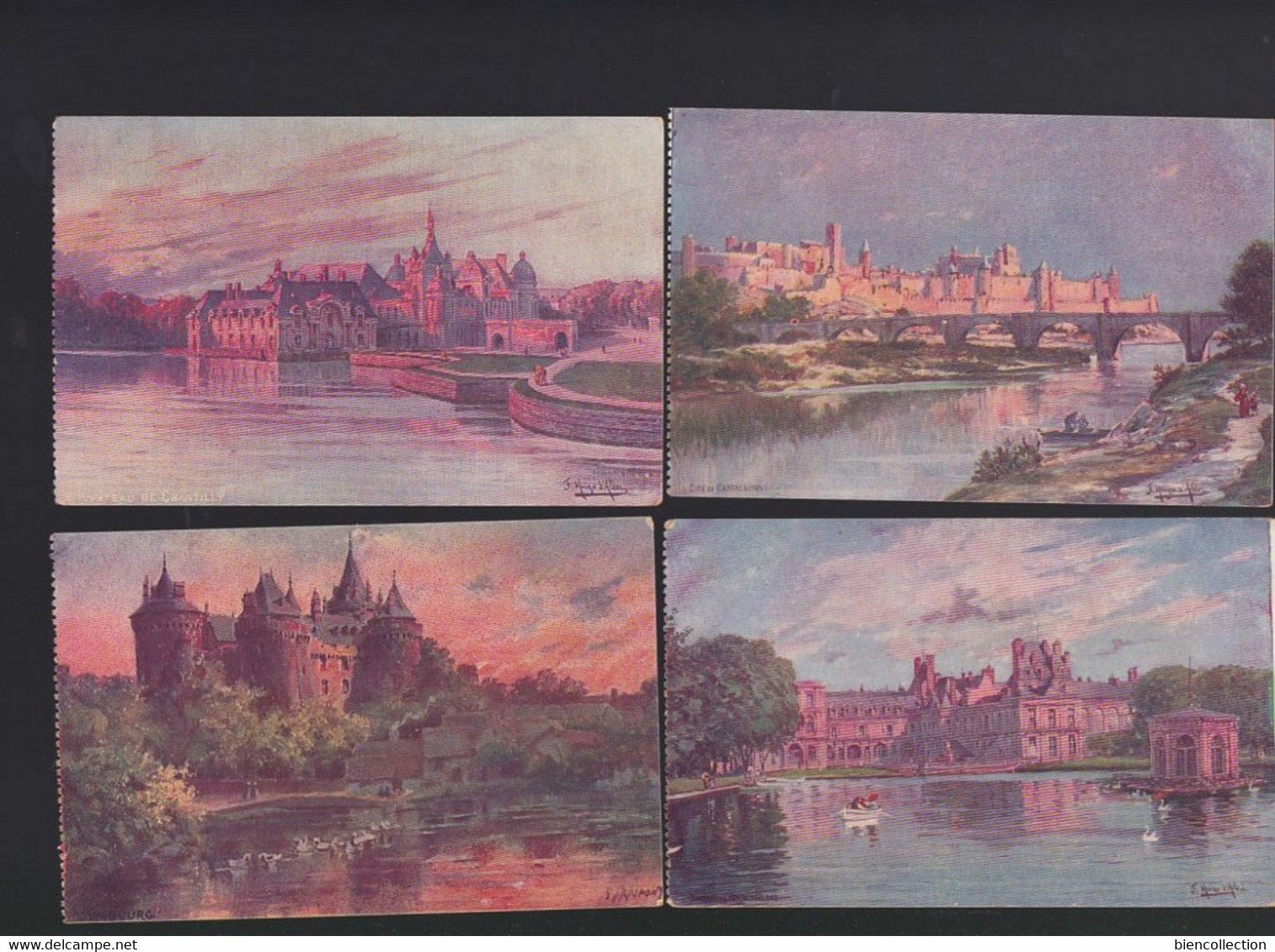 17 Cartes Collection De La Petite Gironde Sur Les Chateaux De France Illustrées Par Hugo D'Alési Et Autres - D'Alési, Hugo