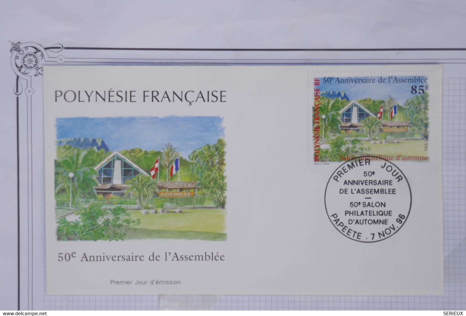 AY3 POLYNESIE  BELLE  LETTRE  FDC  1996  PAPEETE  L ASSEMBLEE+++AFFRANCH. PLAISANT - Covers & Documents