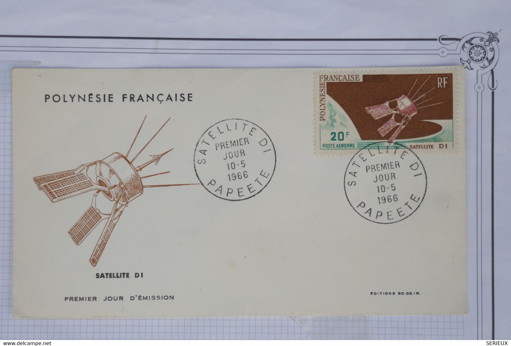 AY3 POLYNESIE  BELLE  LETTRE  FDC  1966   PAPEETE  SATELLITE +LE 20F ++AFFRANCH. PLAISANT - Storia Postale