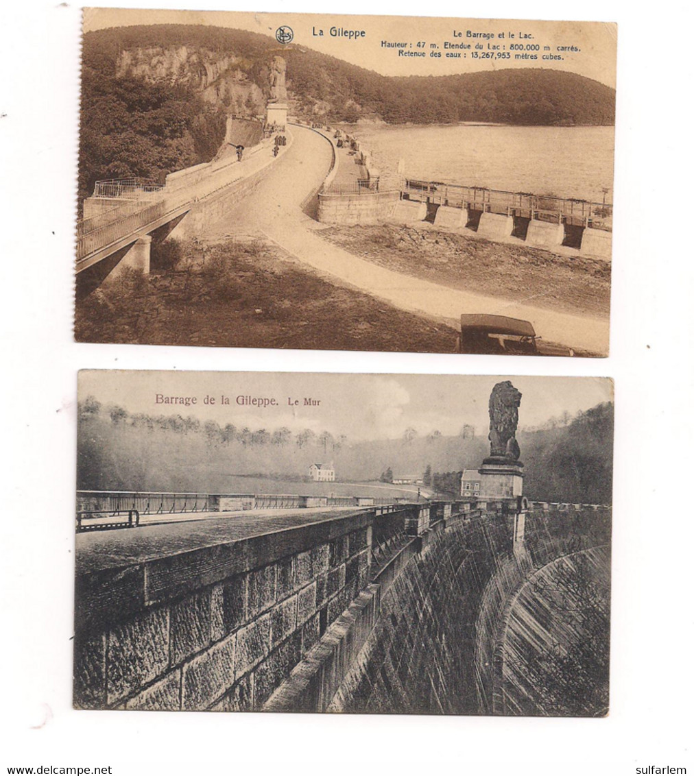 Belgique  Carte Postale La Gileppe. Le Mur Et Le Lac - Gileppe (Stuwdam)