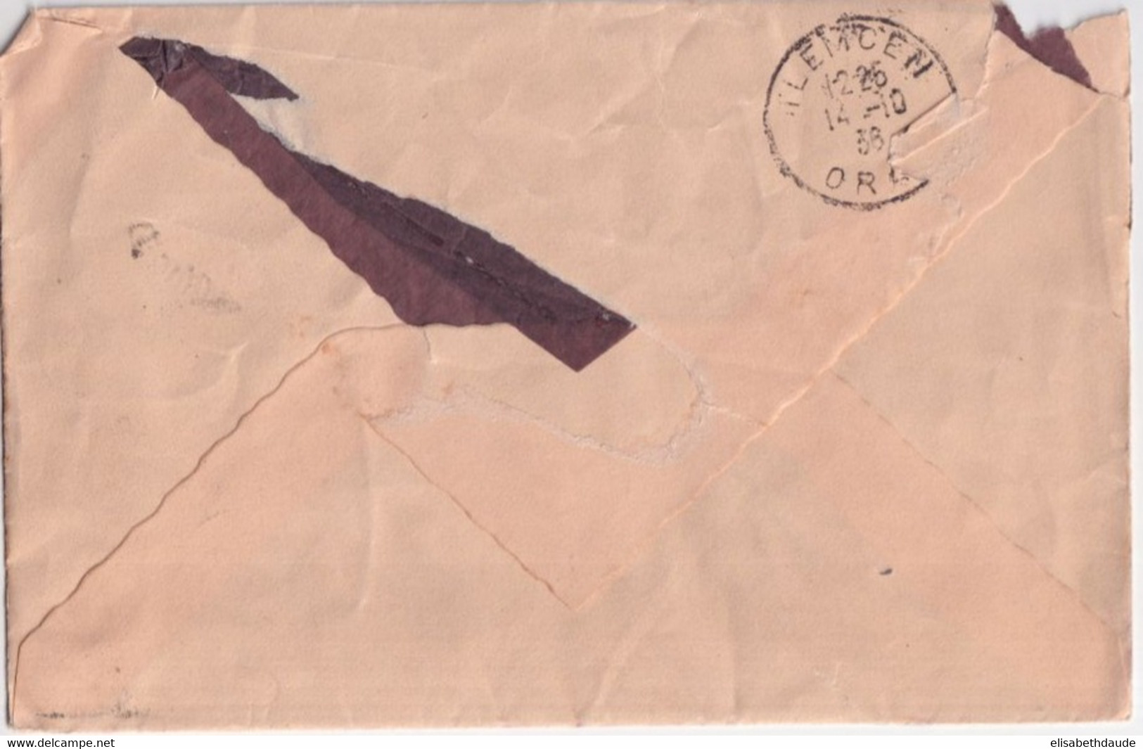 1936 - MAROC AVIATION ! - ENVELOPPE FM Du SERVICE METEOROLOGIQUE ! / ESCADRE AERIENNE ! De MEKNES => TLEMCEN (ALGERIE) - Poste Aérienne Militaire