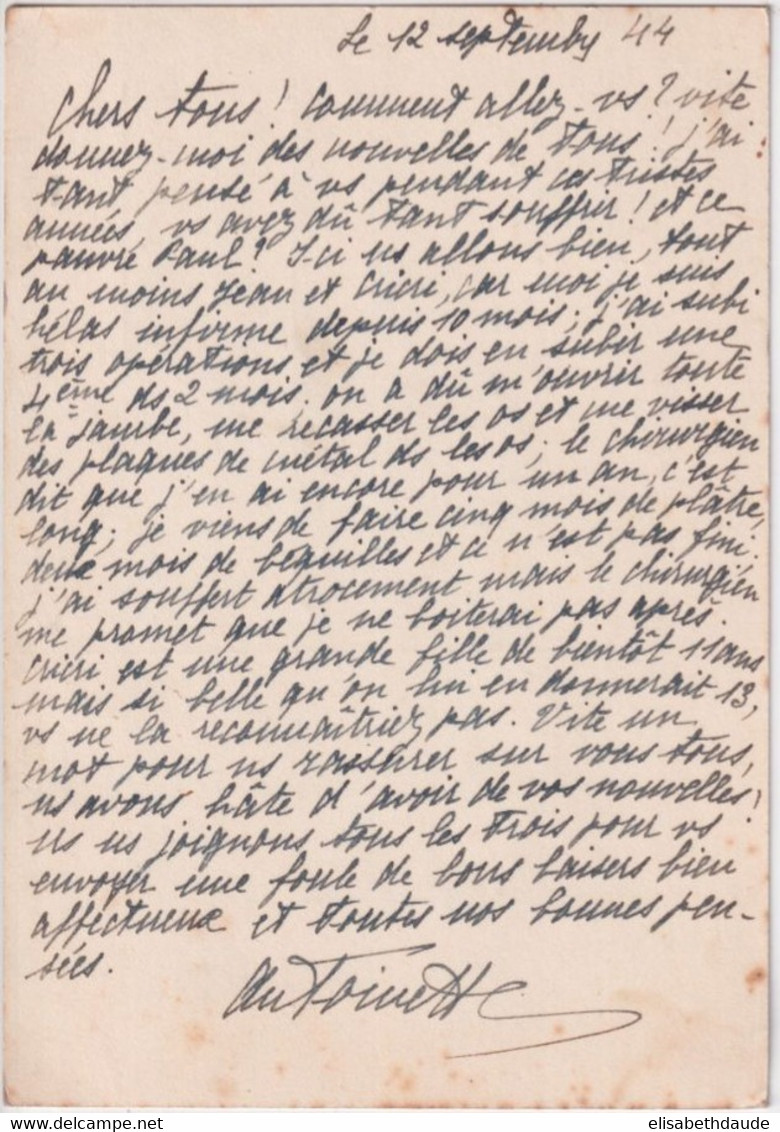 1944 - MAROC - CARTE Avec CENSURE De CASABLANCA - TEXTE ! => BORDEAUX - Briefe U. Dokumente