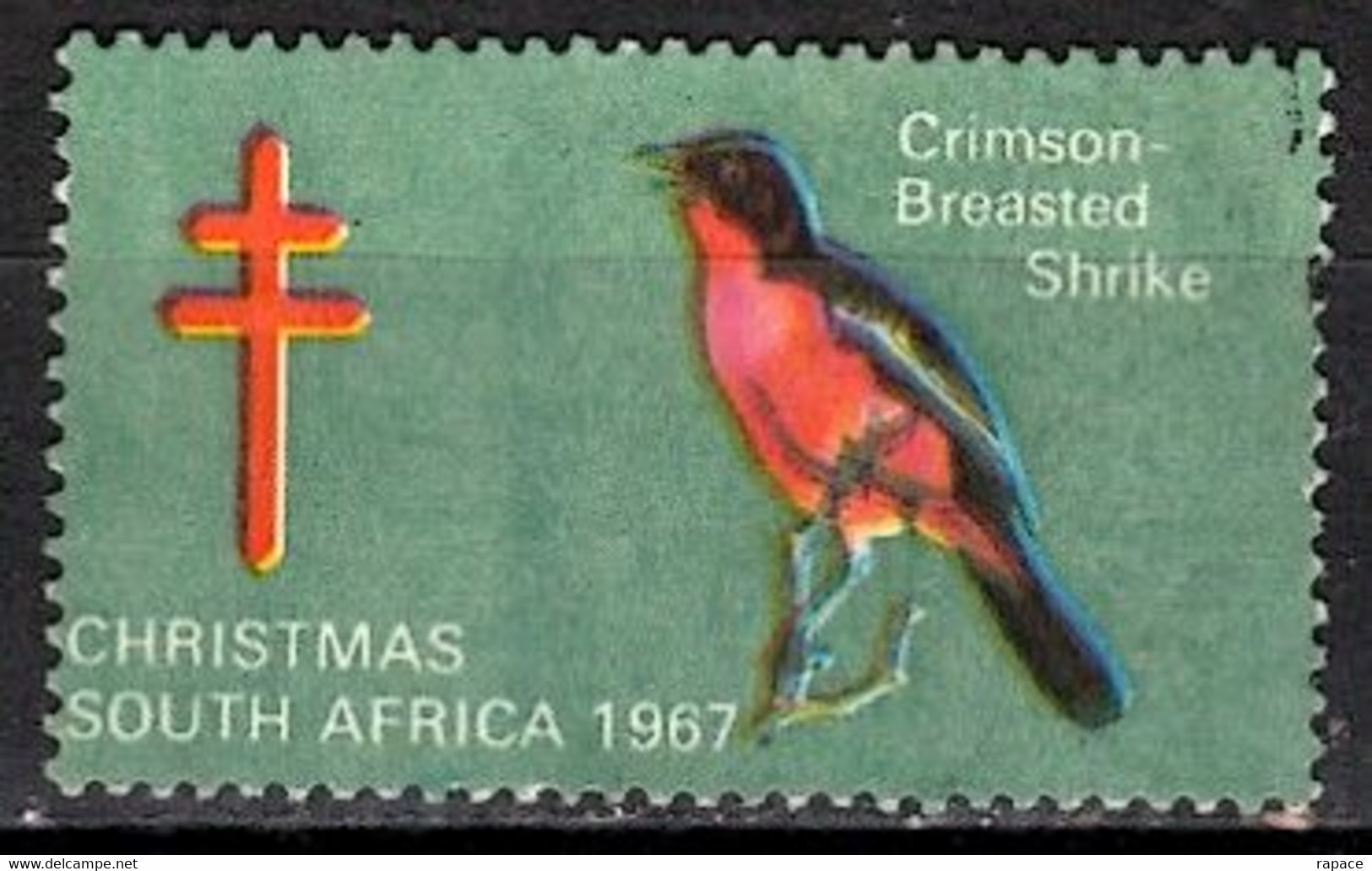 Afrique Du Sud 1967 Timbre De Bienfaisance - Gonolek Rouge Et Noir (Laniarius Atrococcineus) - Songbirds & Tree Dwellers