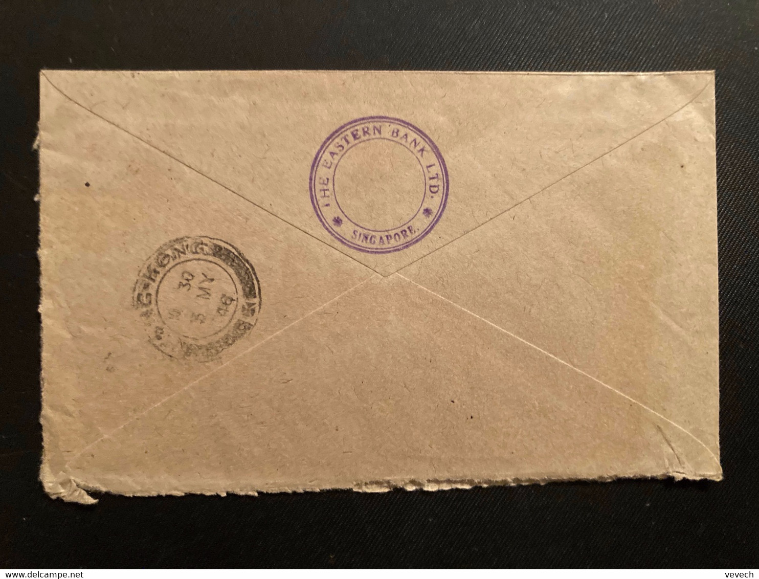 LETTRE Pour HONG KONG TP 8c Surchargé. BMA MALAYA OBL.4 AP 1946 SINGAPORE + THE EASTERN BANK LTD - Malaya (British Military Administration)