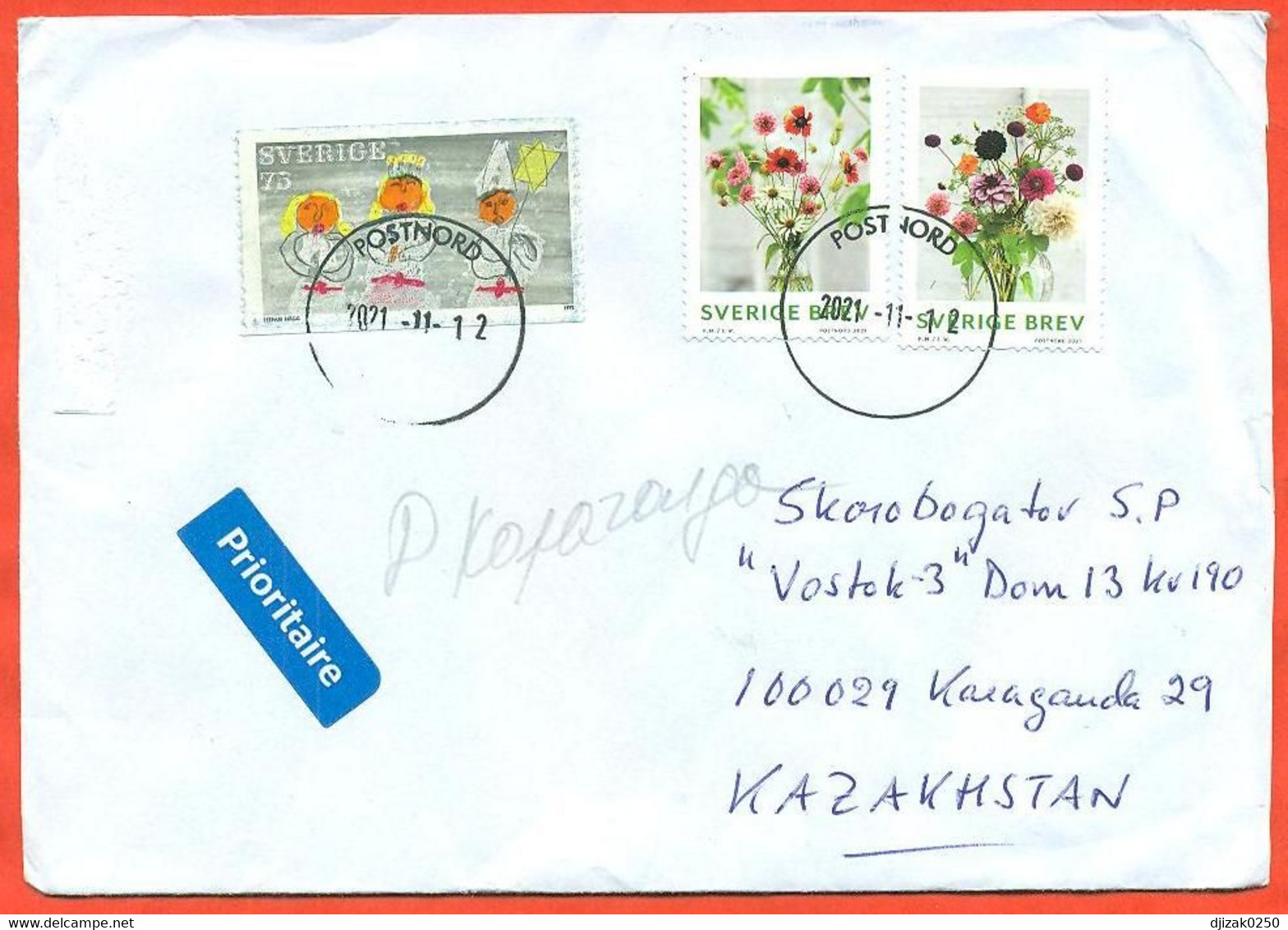 Sweden 2021. The Envelope  Passed Through The Mail. Airmail. - Lettres & Documents