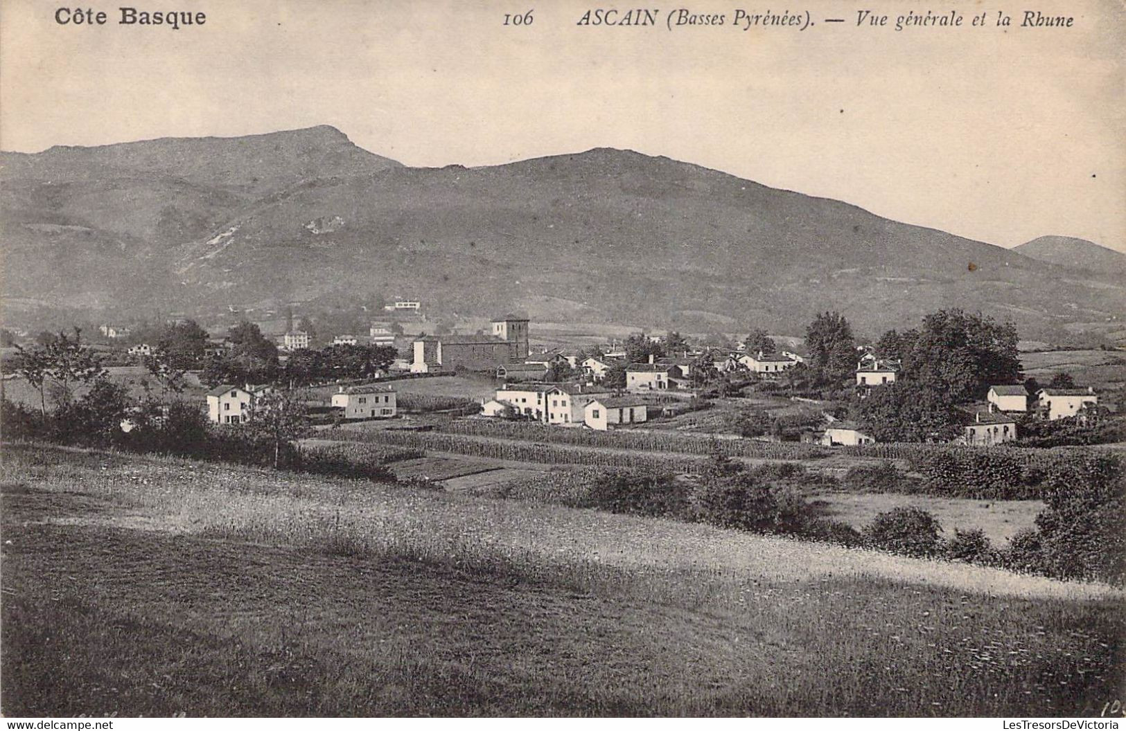 CPA - ASCAIN - Côte Basque - Vue Générale Et La Rhune - Paysage - Montagne - Ascain