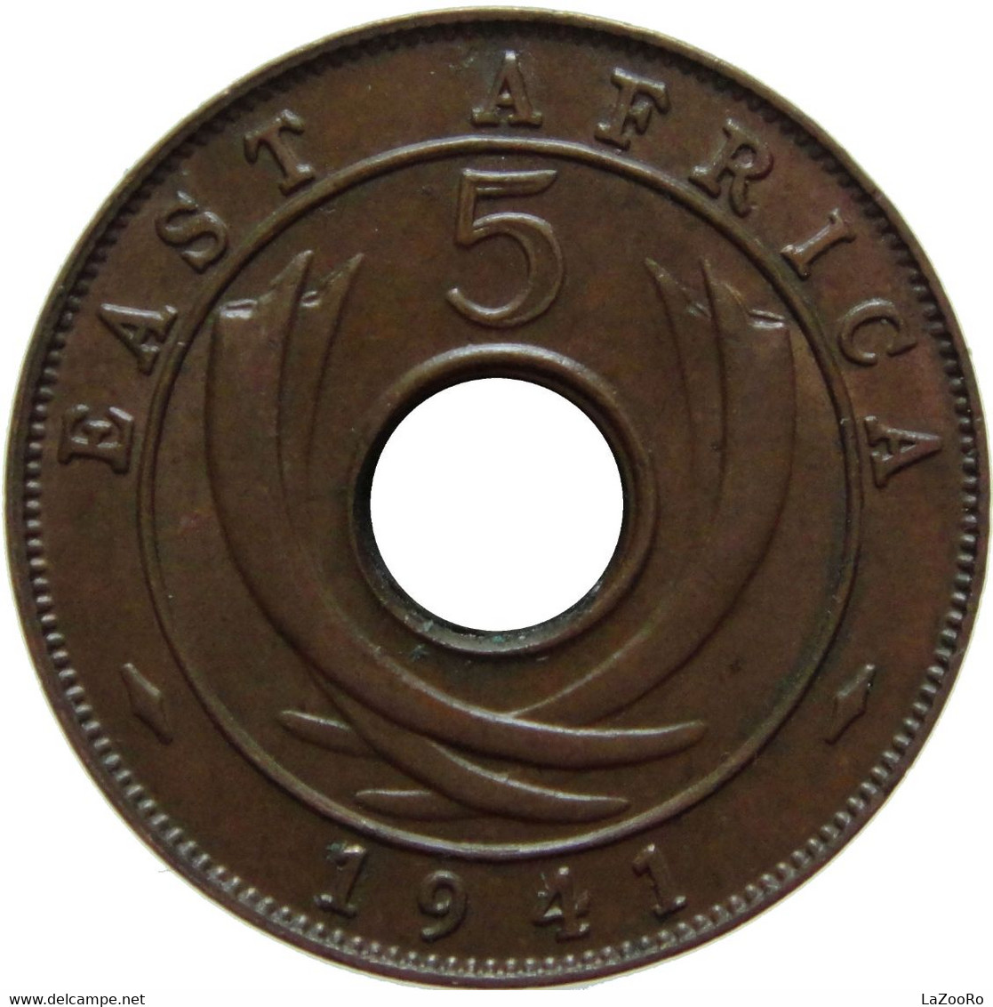 LaZooRo: East Africa 5 Cents 1941 UNC - British Colony