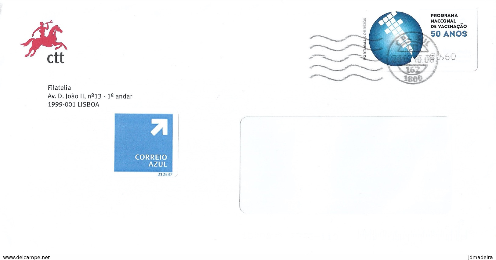 Portugal Cover With Vaccination ATM Stamp - Franking Machines (EMA)