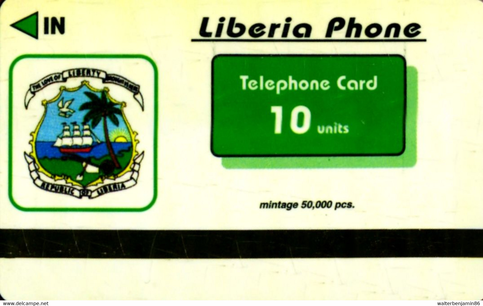 SCHEDA TEEFONICA PHONECARD 10 UNITS DINOSAURUS PTERODATTILUS - Liberia