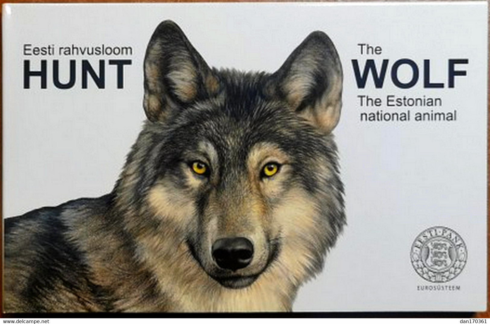 ESTONIE 2021 - COINCARD -  2 EUROS COMMEMORATIVE - LE LOUP - CANIS LUPUS - COLOR - COULEUR - FARBE- COLORISEE -  COLORED - Estonie