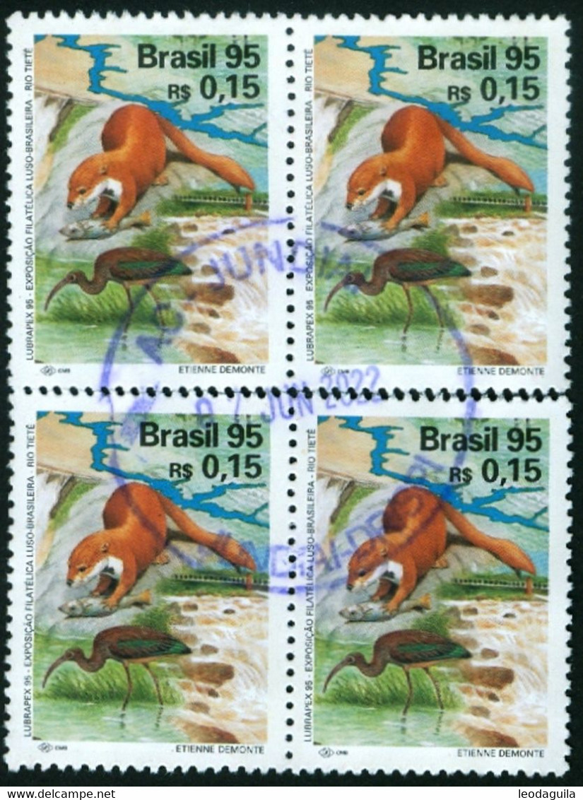 BRAZIL #2554  - ECOSYSTEM OF  RIVER  TIETÊ  - OTTER - ARIRANHA (Pteronura Brasiliensis) - 1995  Used - Used Stamps