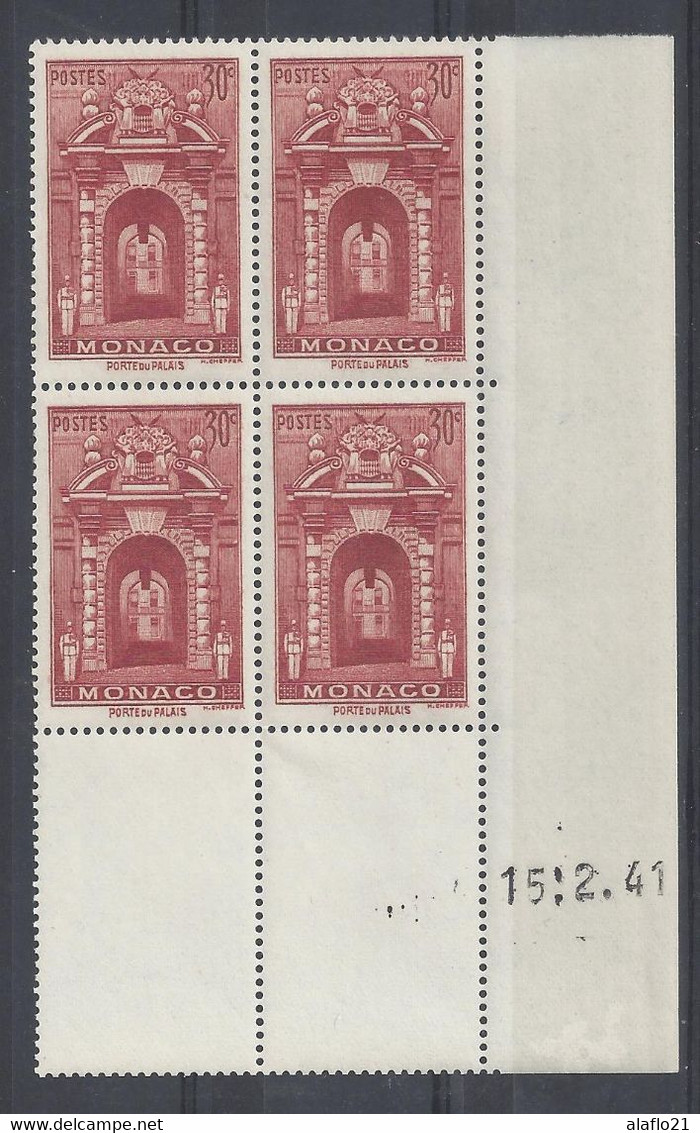 MONACO N° 171A - Bloc De 4 COIN DATE - NEUF SANS CHARNIERE - 15/2/41 - Unused Stamps