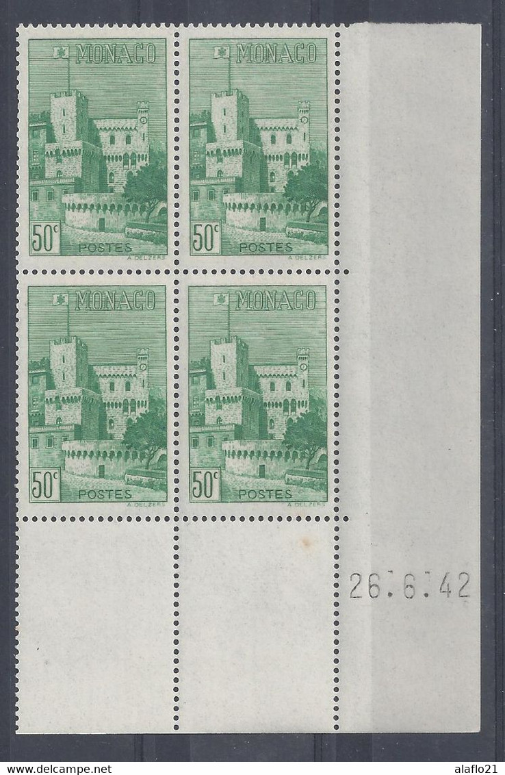 MONACO N° 175A - Bloc De 4 COIN DATE - NEUF SANS CHARNIERE - 26/6/42 - Neufs